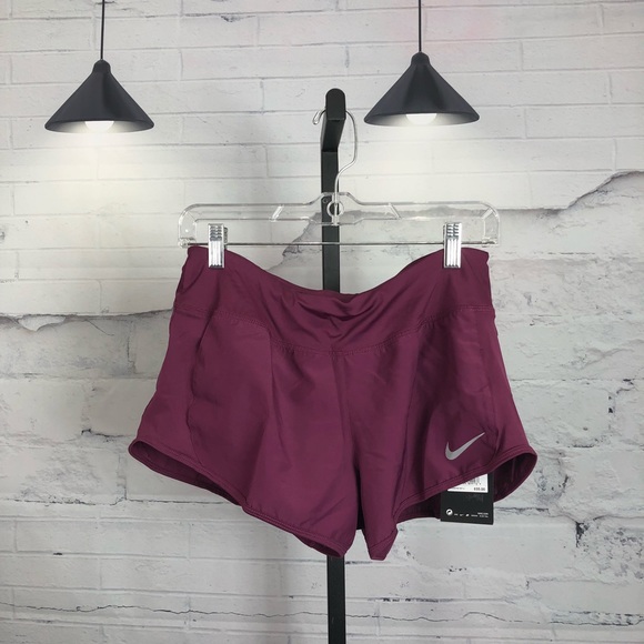Nike Crew Running Drawstring Shorts Berry NWT 195 - Picture 3 of 8